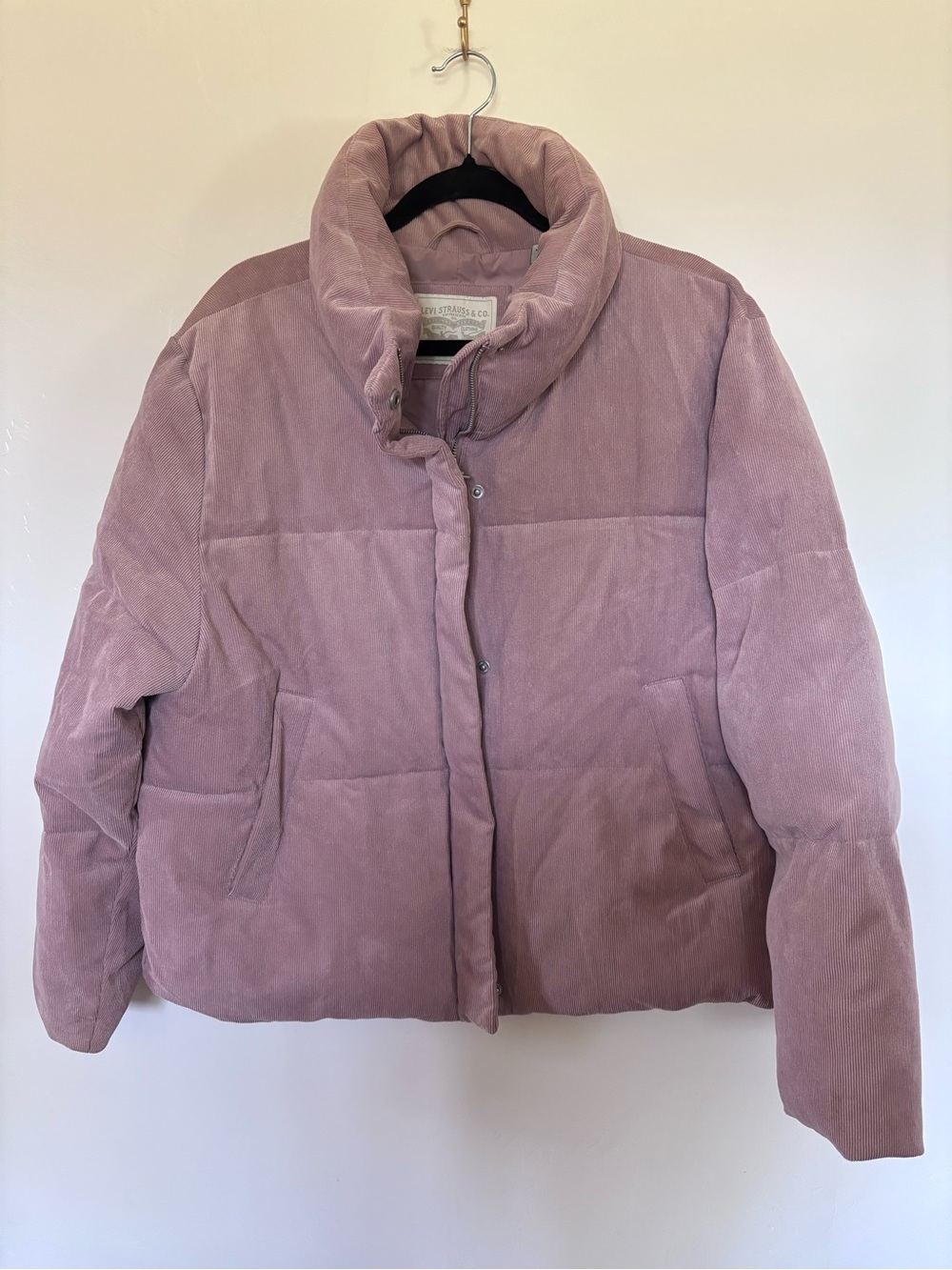 Levi’s Blush Pink Corduroy Oversized Quilted Coat XL